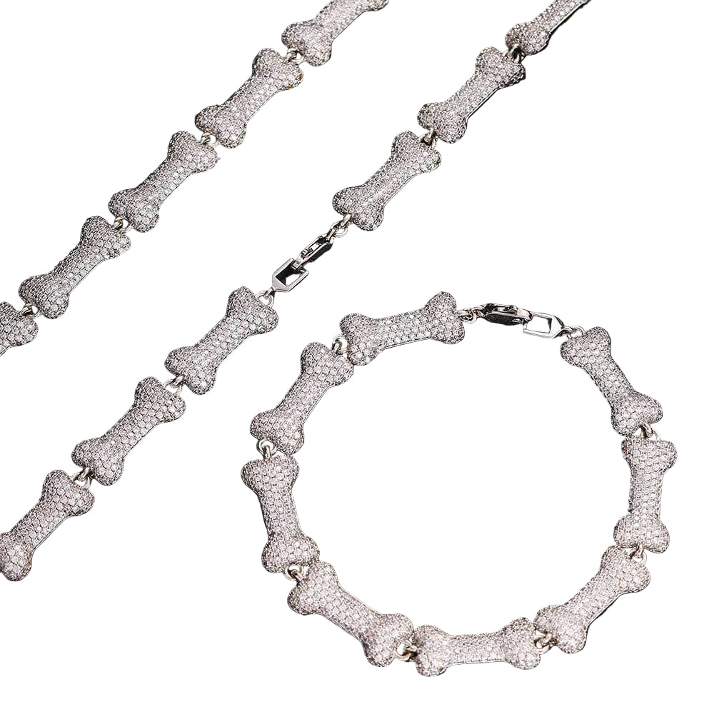 Bone Shape Iced Out Bracelet - Mozayn Jewelry