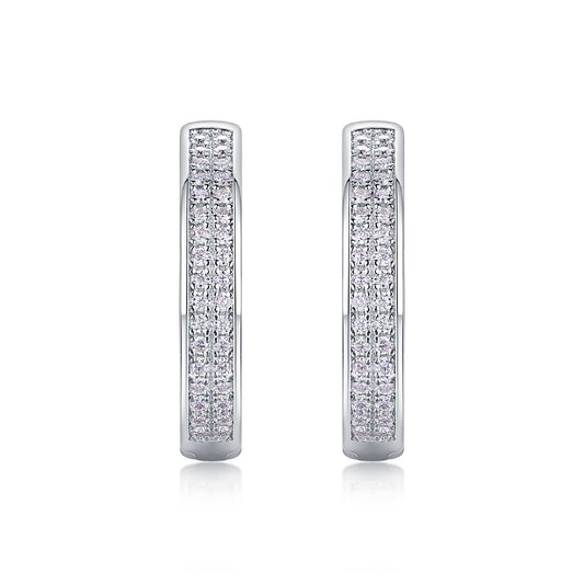 Moissanite S925 Sterling Silver Earrings With Platinum - Mozayn Jewelry