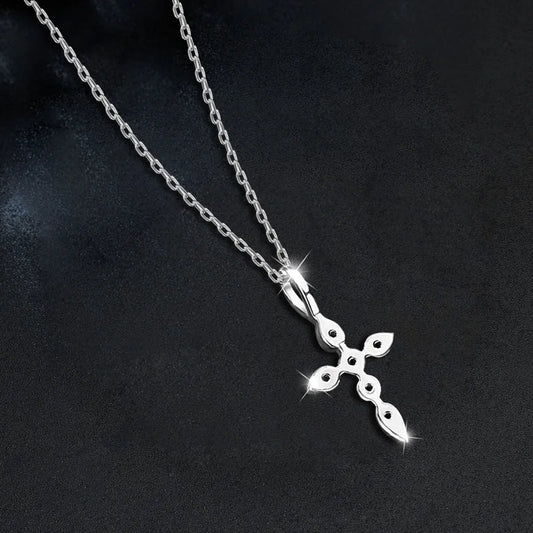 Moissanite Cross Pendant 925 Silver - Mozayn Jewelry