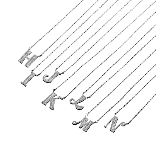 Moissanite A-Z Initial Letter Pendant 925 Sterling - Mozayn Jewelry