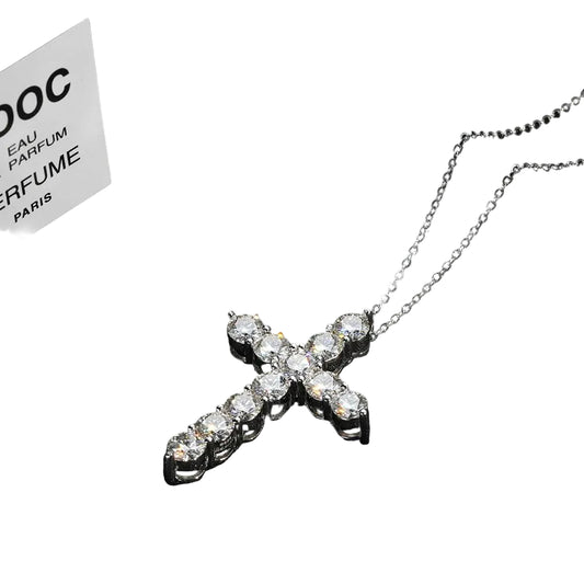 Moissanite Cross Pendant 925 Sterling Sliver - Mozayn Jewelry