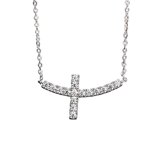 Moissanite Cross Necklace 14k - Mozayn Jewelry