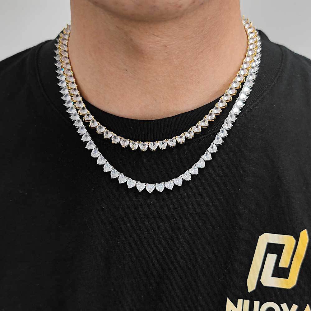[BUY 1 GET 2] Heart Tennis Chain and Bracelet - Mozayn Jewelry