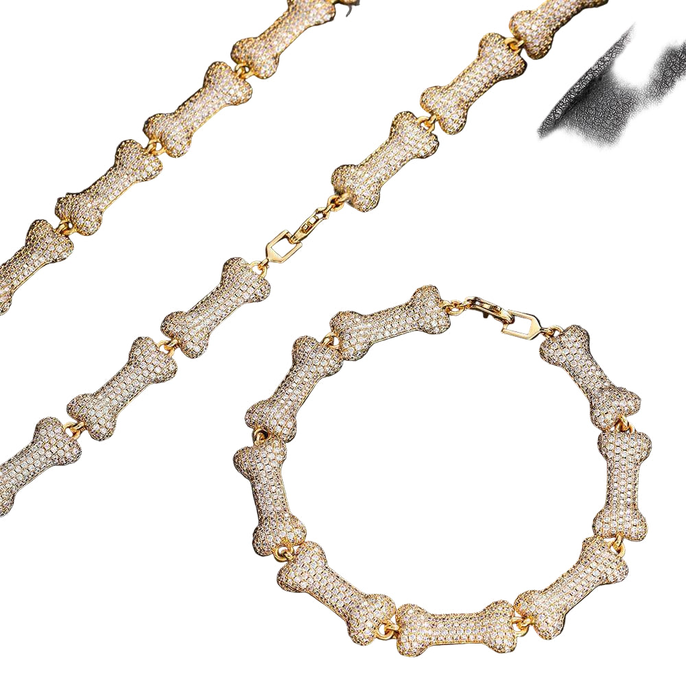 Bone Shape Iced Out Bracelet - Mozayn Jewelry