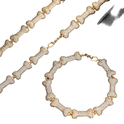 Bone Shape Iced Out Bracelet - Mozayn Jewelry