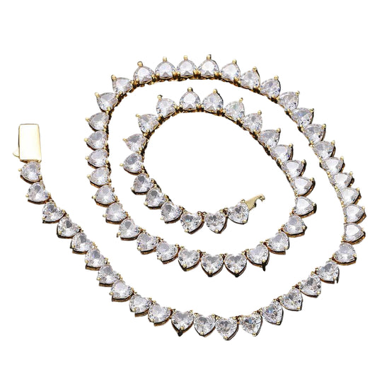 [BUY 1 GET 2] Heart Tennis Chain and Bracelet - Mozayn Jewelry