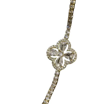 Crystal Four-leaf Clover Bracelet Adjustable - Mozayn Jewelry