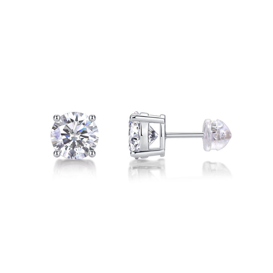 Moissanite Silver Stud Earrings - Mozayn Jewelry