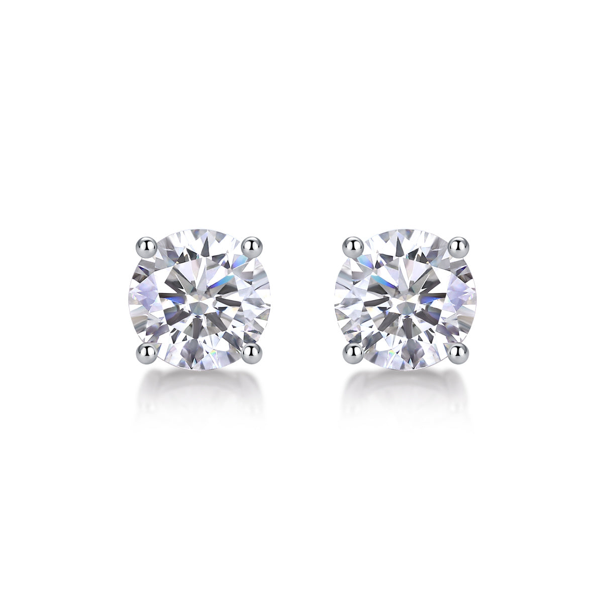 Moissanite Silver Stud Earrings - Mozayn Jewelry