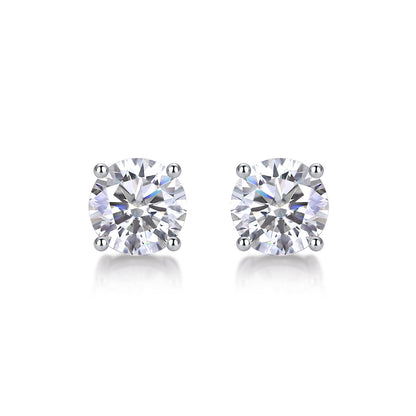 Moissanite Silver Stud Earrings - Mozayn Jewelry