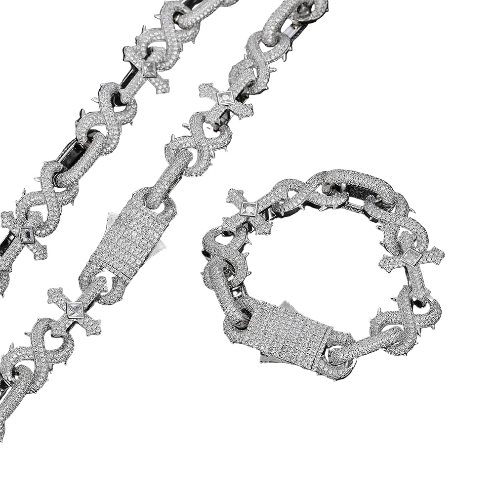 Thorn Cross Cuban Link Chain - Mozayn Jewelry