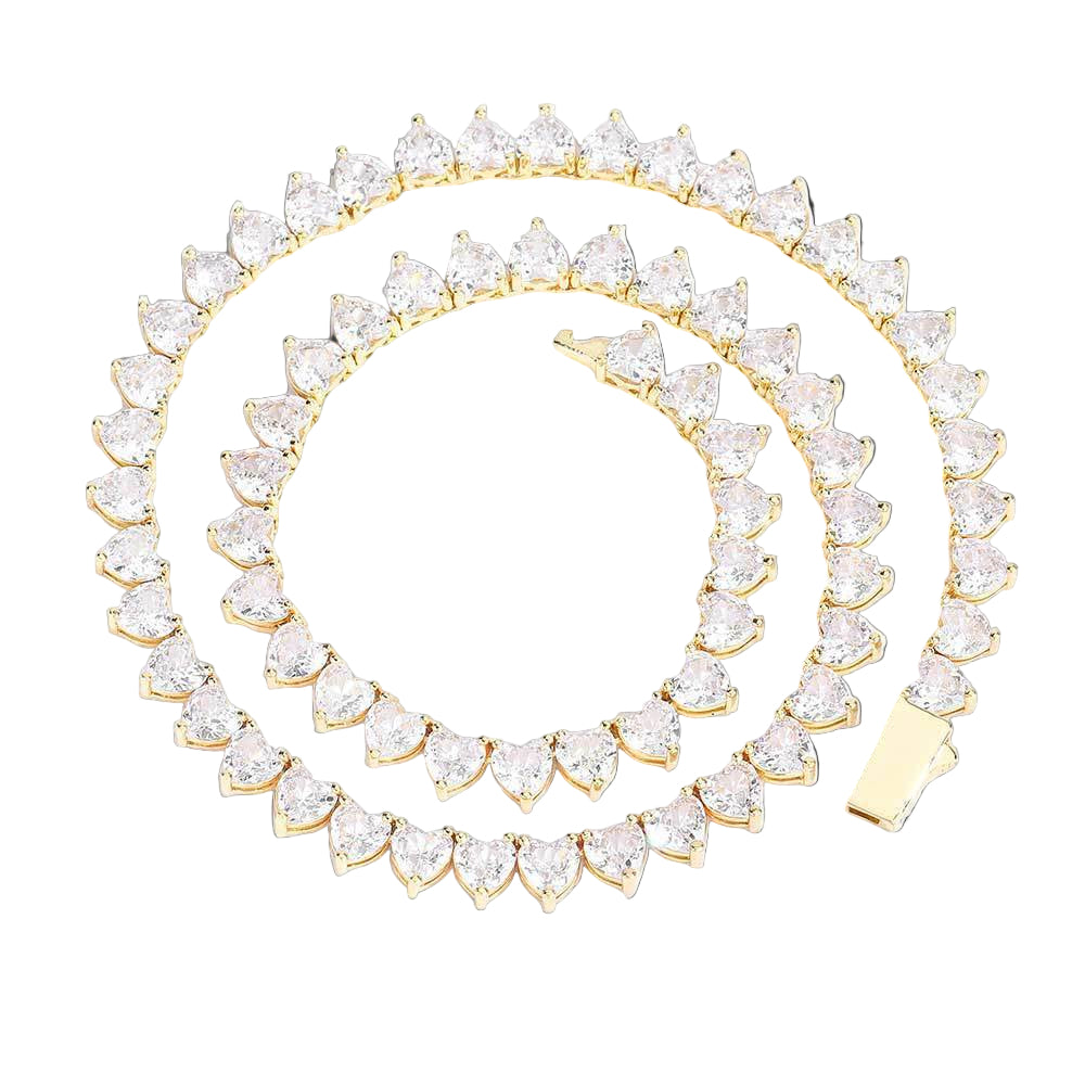[BUY 1 GET 2] Heart Tennis Chain and Bracelet - Mozayn Jewelry