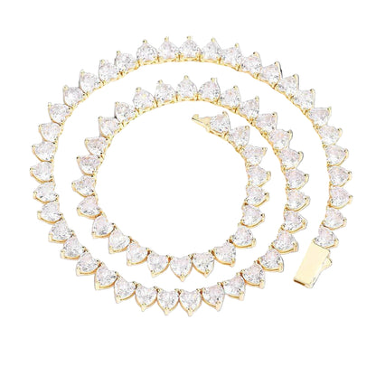 [BUY 1 GET 2] Heart Tennis Chain and Bracelet - Mozayn Jewelry