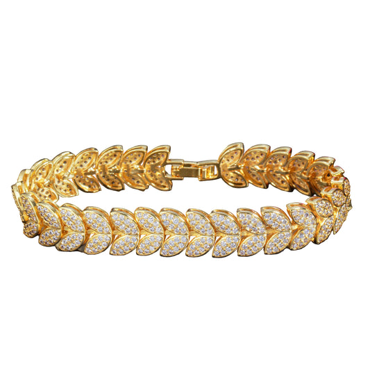 Leaf Iced Out Bracelet - Mozayn Jewelry