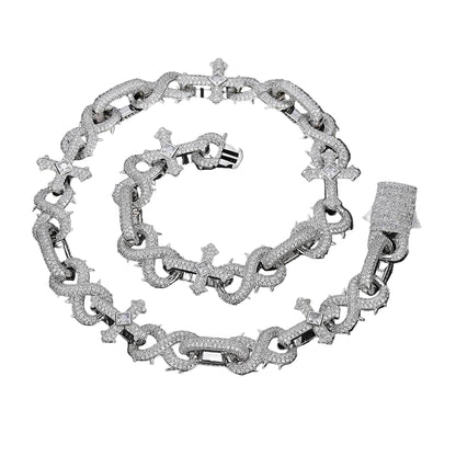 Thorn Cross Cuban Link Chain - Mozayn Jewelry
