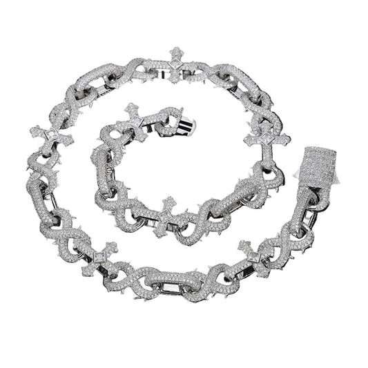Thorn Cross Cuban Link Chain - Mozayn Jewelry