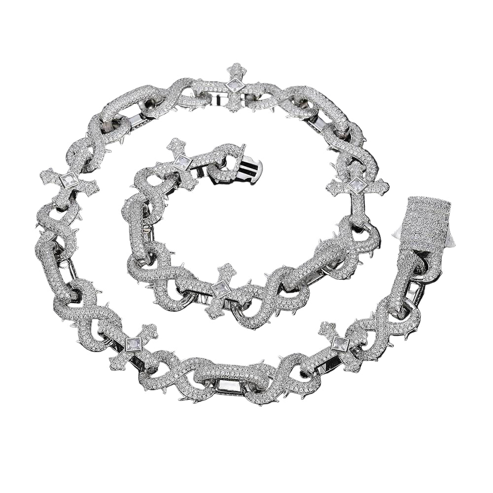 Thorn Cross Cuban Link Chain - Mozayn Jewelry