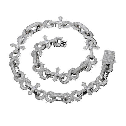 Thorn Cross Cuban Link Chain - Mozayn Jewelry