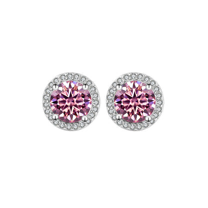 Round Genuine Moissanite Earrings S925 Sterling Silver - Mozayn Jewelry