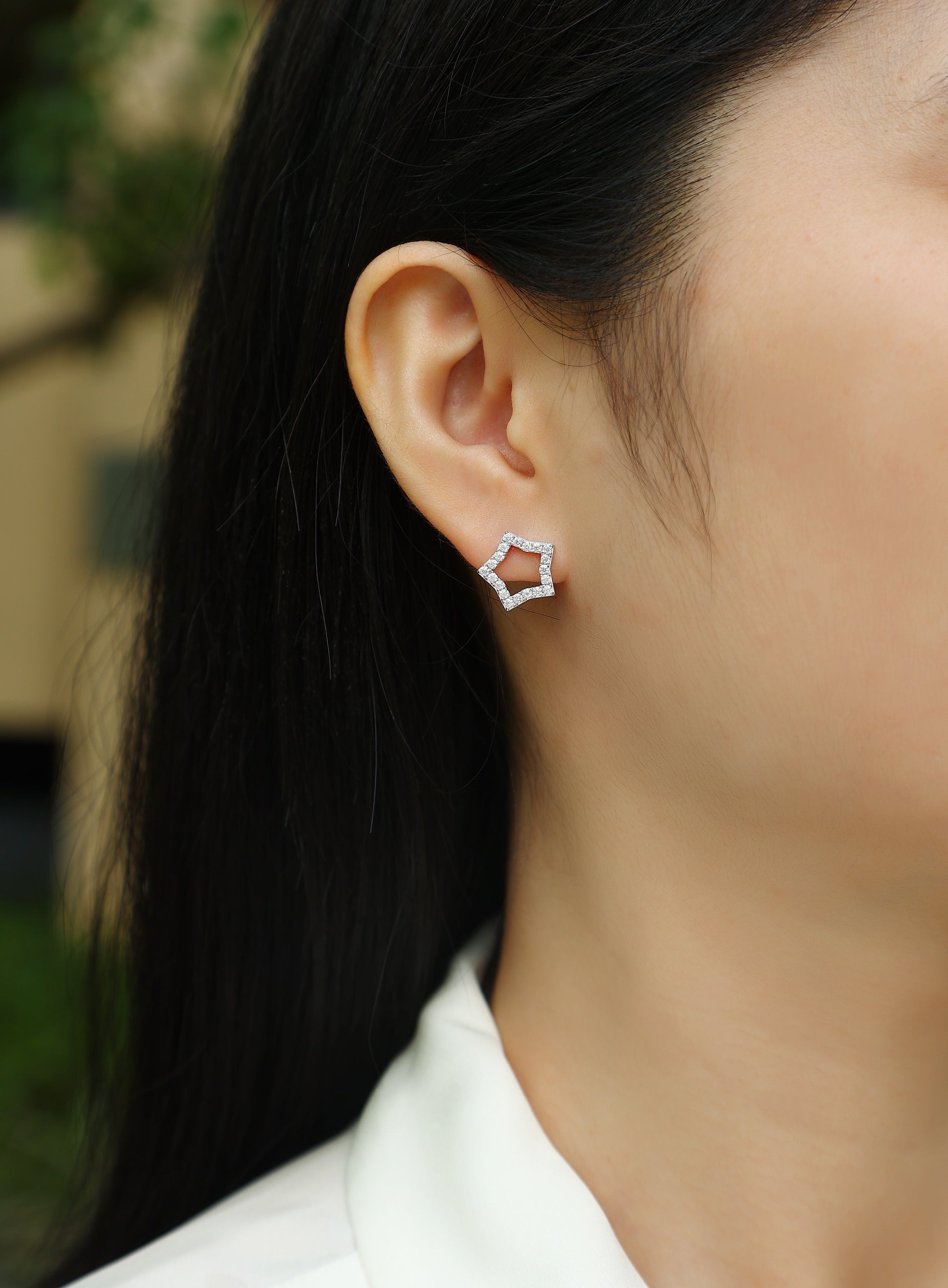 S925 Moissanite Sterling Silver Star Earrings - Mozayn Jewelry