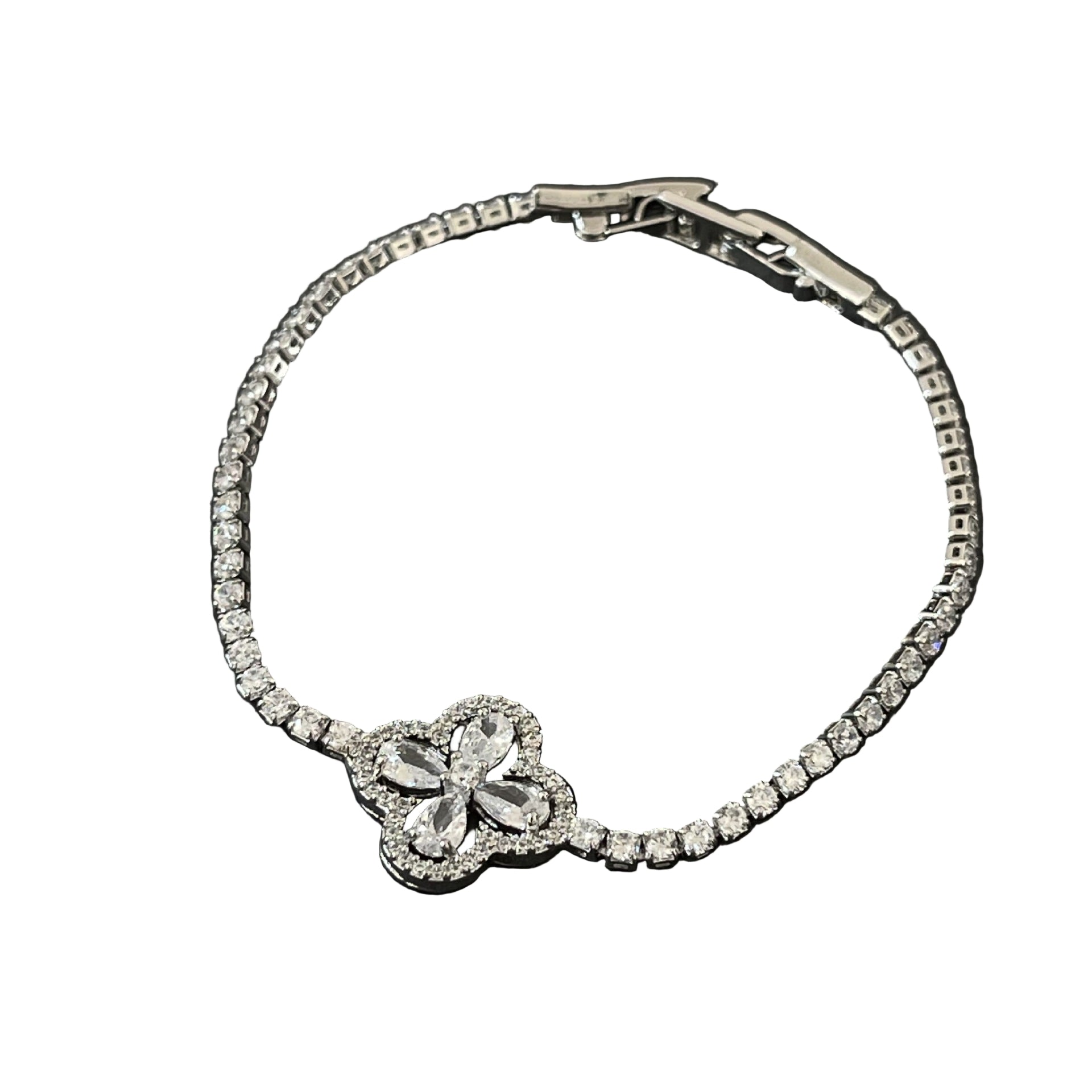 Crystal Four-leaf Clover Bracelet Adjustable - Mozayn Jewelry