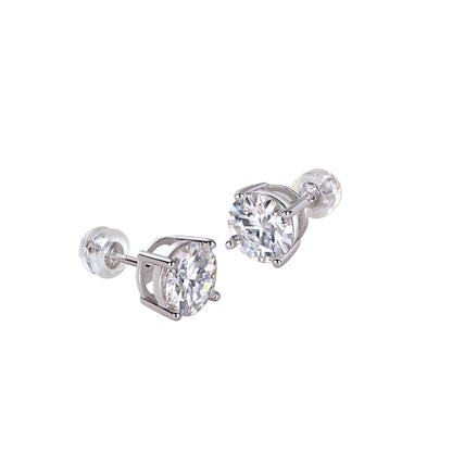 Moissanite Silver Stud Earrings - Mozayn Jewelry