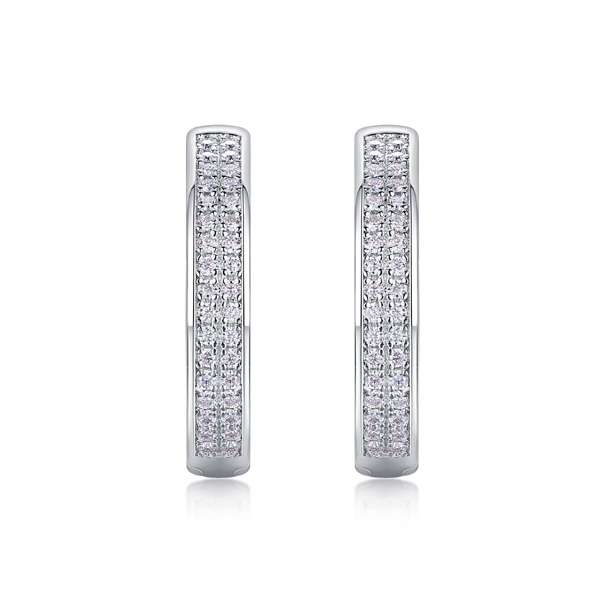 Moissanite S925 Sterling Silver Earrings With Platinum - Mozayn Jewelry