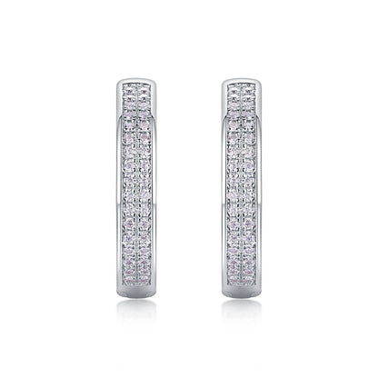 Moissanite S925 Sterling Silver Earrings With Platinum - Mozayn Jewelry