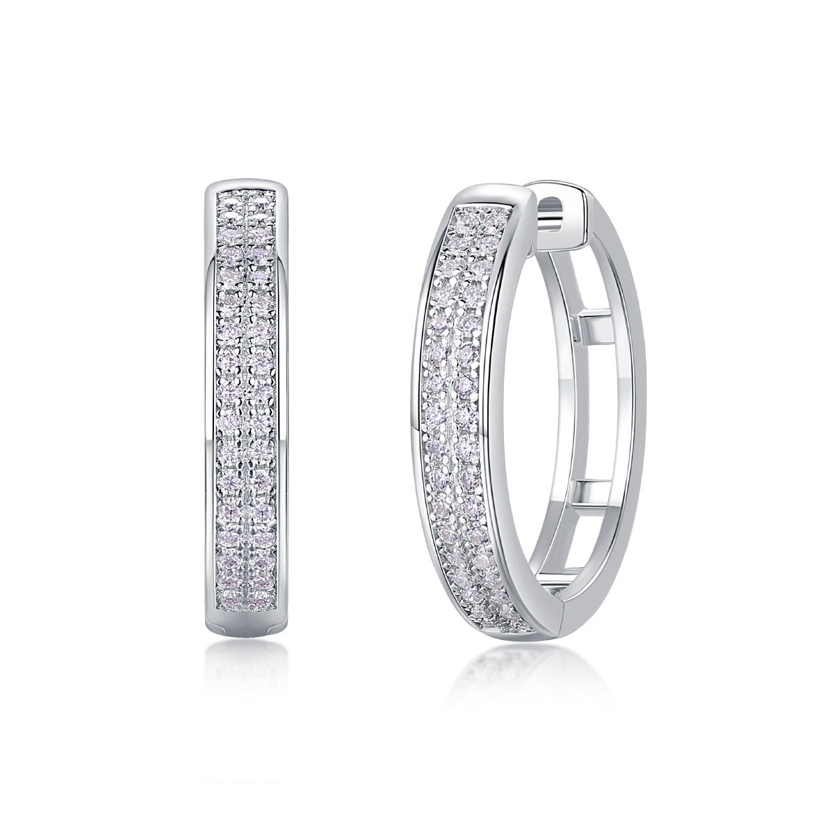Moissanite S925 Sterling Silver Earrings With Platinum - Mozayn Jewelry