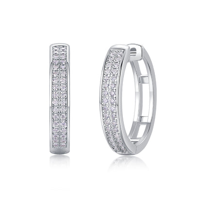 Moissanite S925 Sterling Silver Earrings With Platinum - Mozayn Jewelry