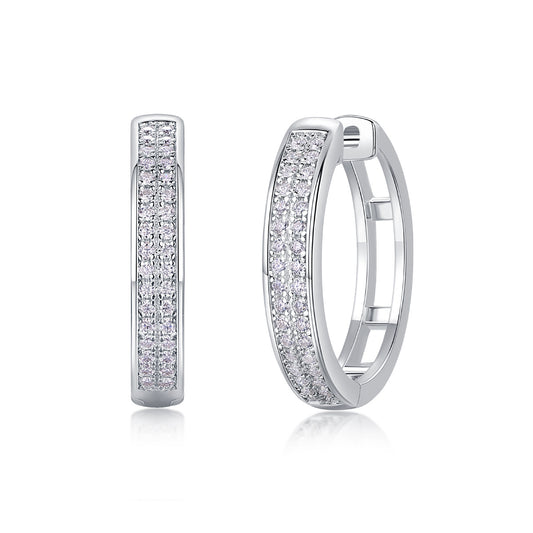 Moissanite S925 Sterling Silver Earrings With Platinum - Mozayn Jewelry