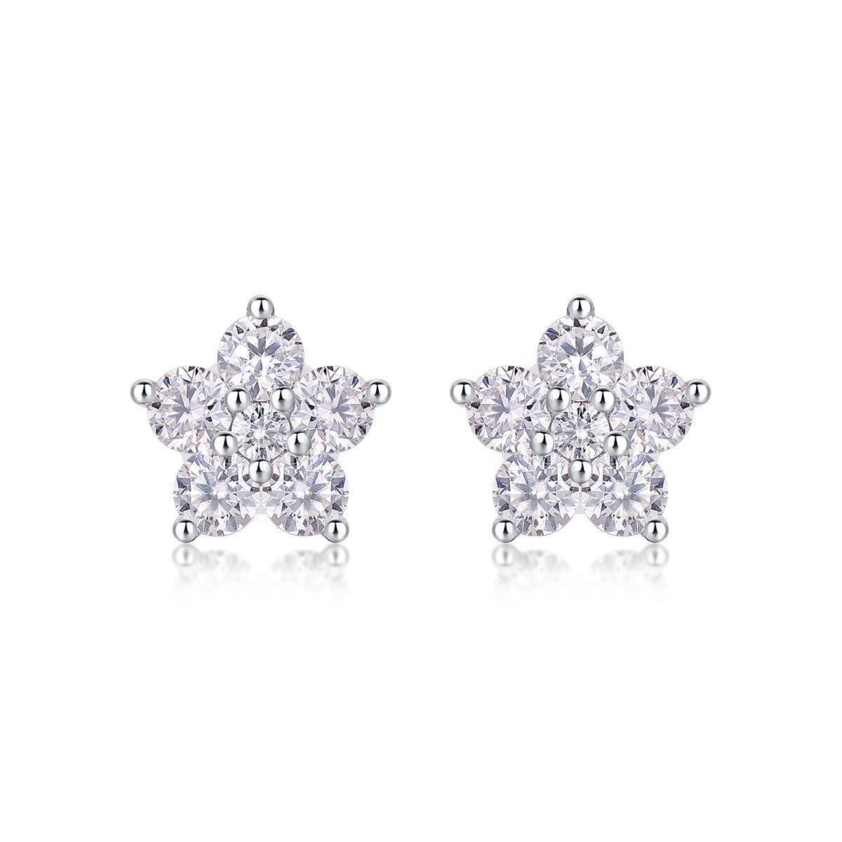 Moissanite S925 Sterling Silver Paris Flower Earrings - Mozayn Jewelry