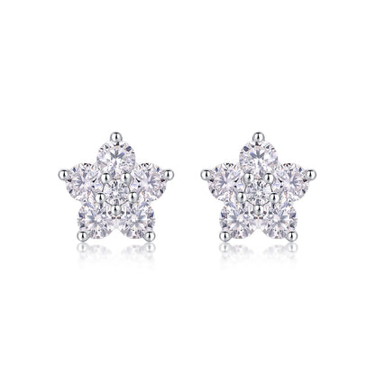 Moissanite S925 Sterling Silver Paris Flower Earrings - Mozayn Jewelry