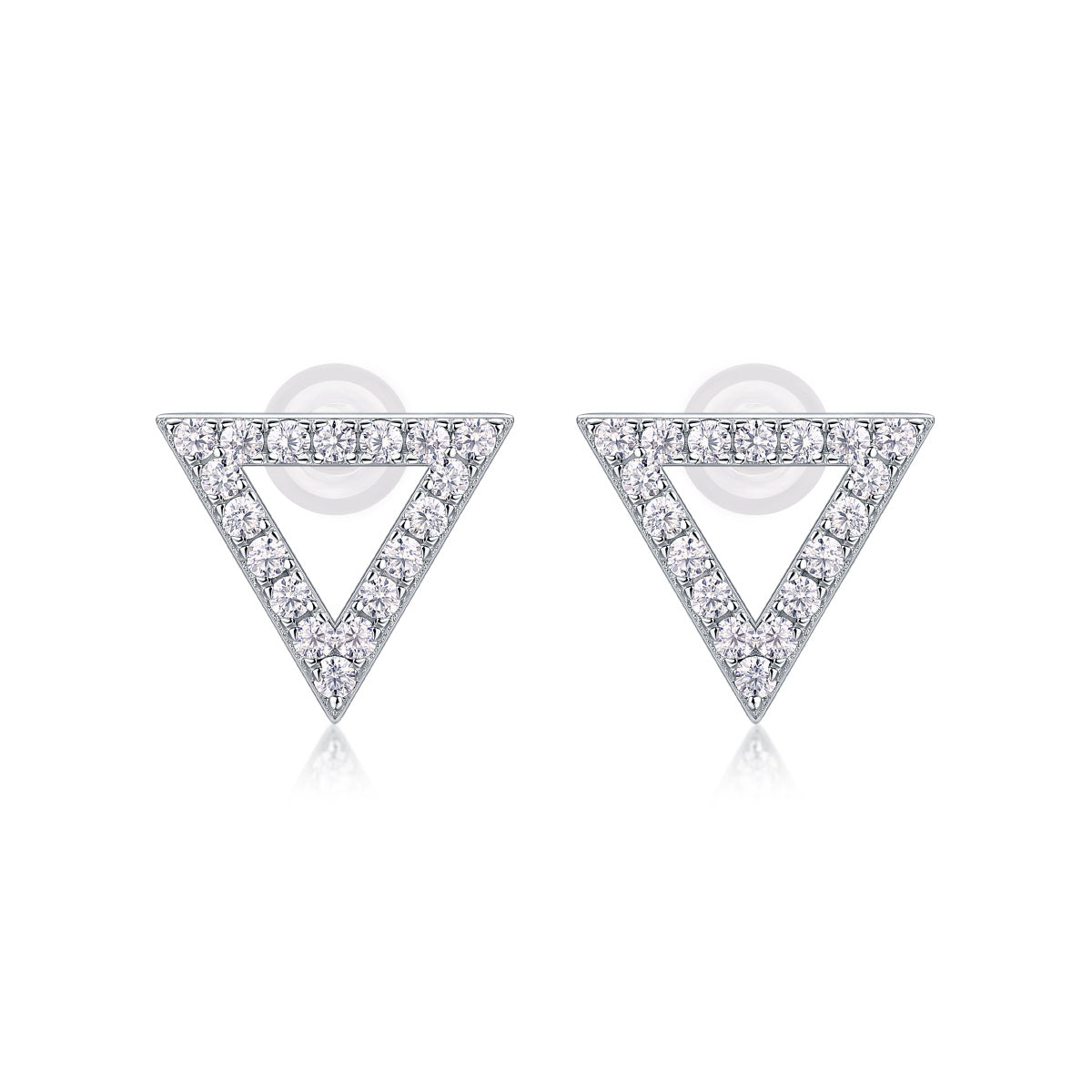 Moissanite S925 Sterling Silver Triangle Earrings - Mozayn Jewelry