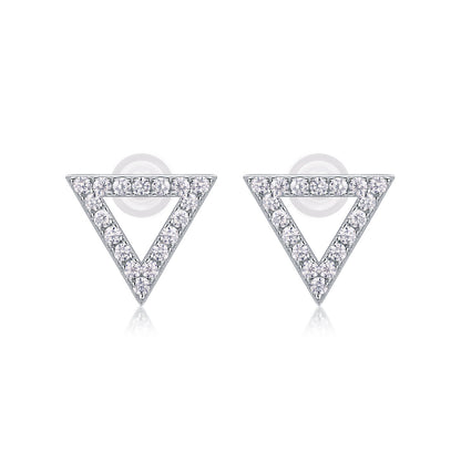 Moissanite S925 Sterling Silver Triangle Earrings - Mozayn Jewelry