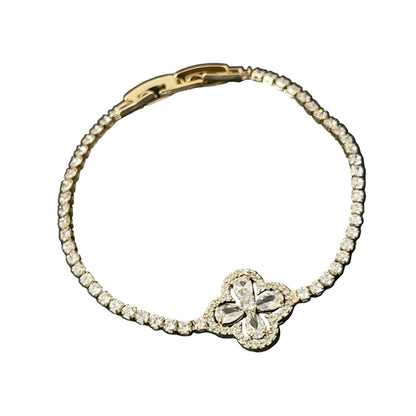 Crystal Four-leaf Clover Bracelet Adjustable - Mozayn Jewelry