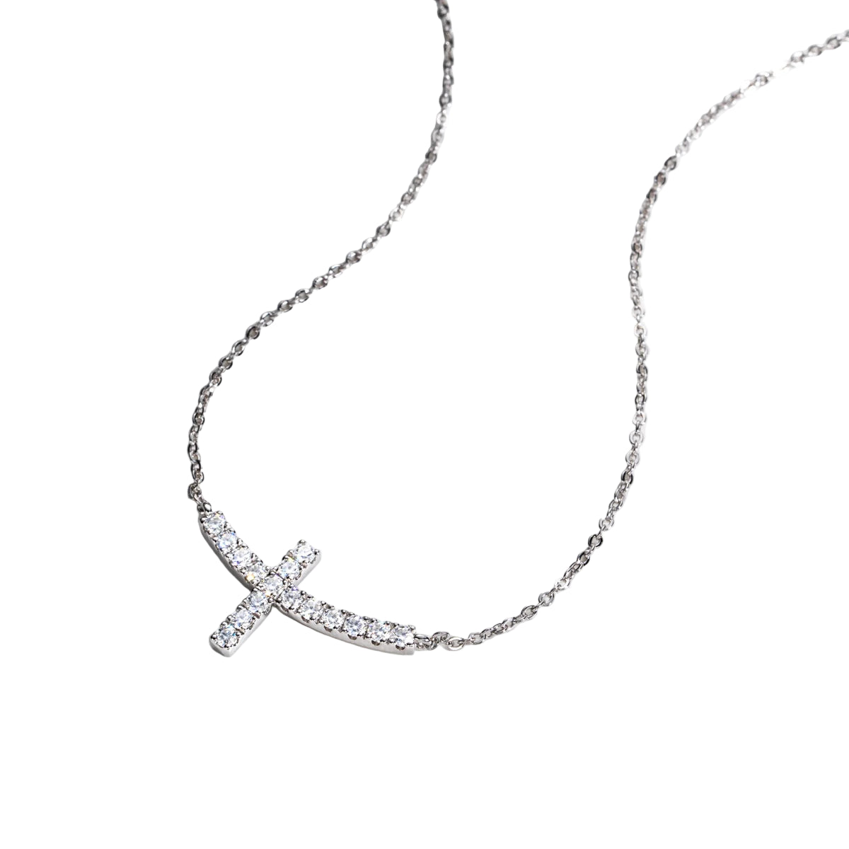 Moissanite Cross Necklace 14k - Mozayn Jewelry