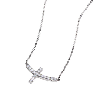 Moissanite Cross Necklace 14k - Mozayn Jewelry