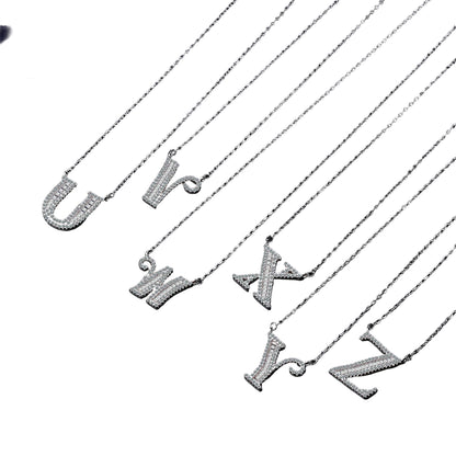 Moissanite A-Z Initial Letter Pendant 925 Sterling - Mozayn Jewelry