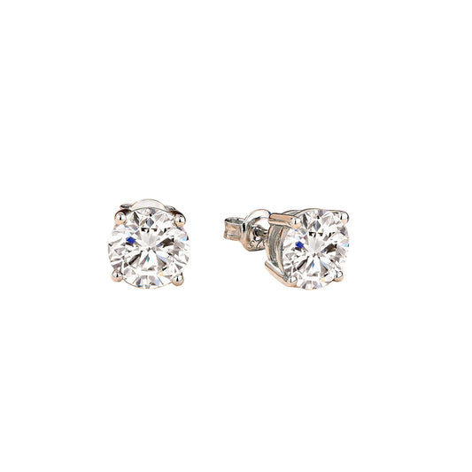 2 Carat 8.0mm Moissanite Stud Earrings 925 Sterling Silver - Mozayn Jewelry