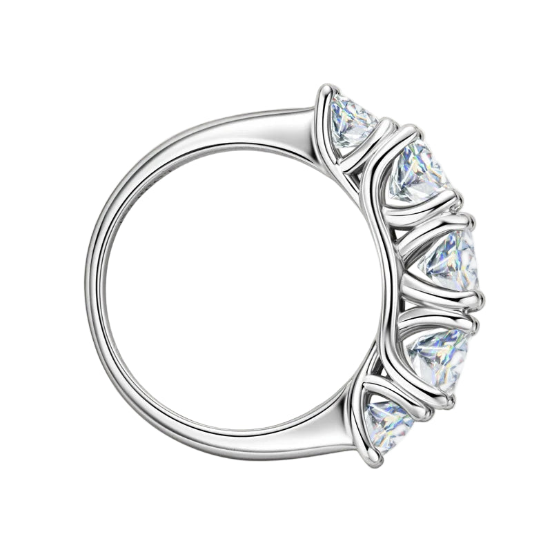 18k 3.6CT Moissanite Ring 5 Stones S925 Sterling Silver - Mozayn Jewelry