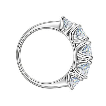 18k 3.6CT Moissanite Ring 5 Stones S925 Sterling Silver - Mozayn Jewelry