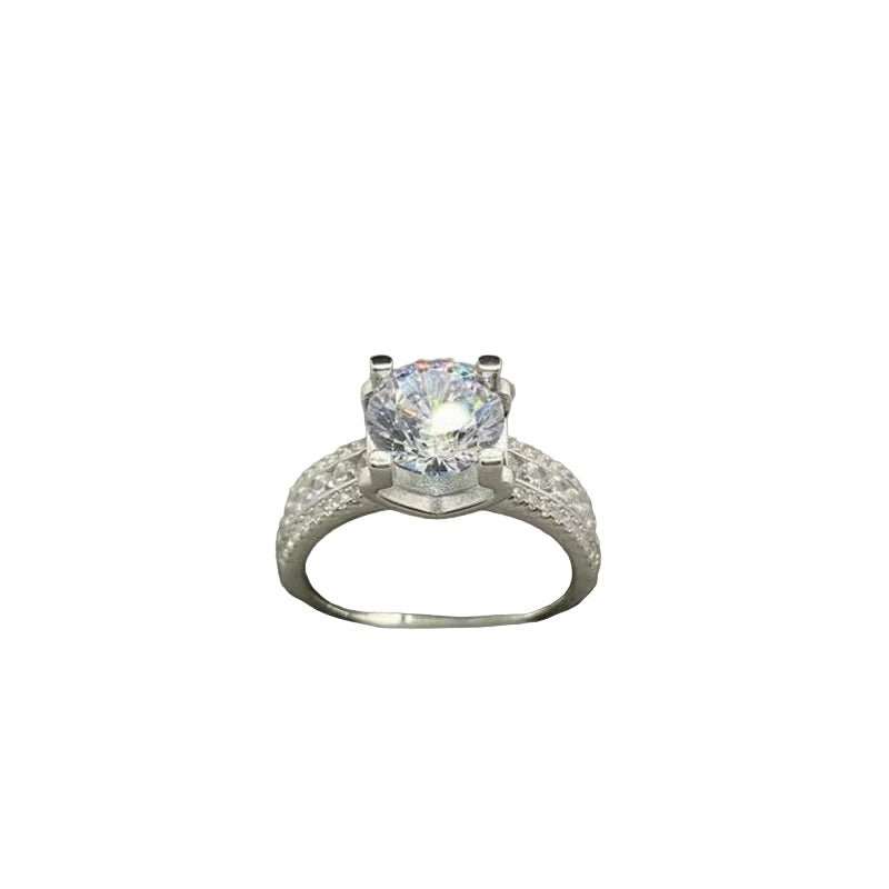 Moissanite925 Sterling Silver VVS Diamond Ring - Mozayn Jewelry