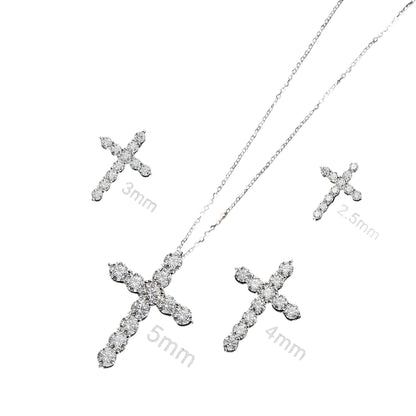 Moissanite Cross Pendant 925 Sterling Sliver - Mozayn Jewelry