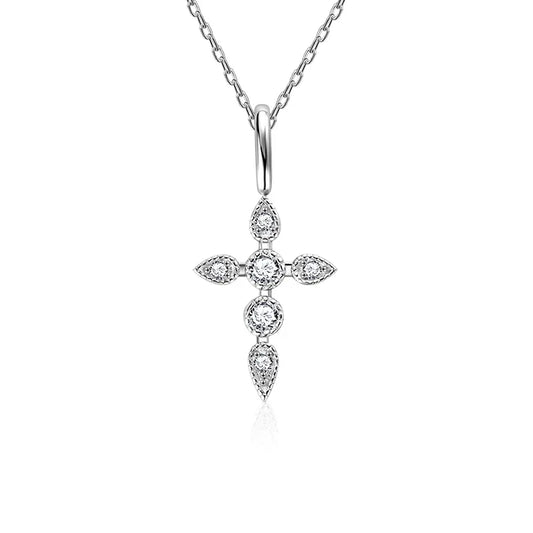 Moissanite Cross Pendant 925 Silver - Mozayn Jewelry