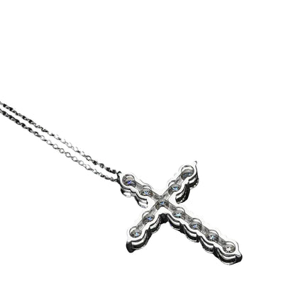 Moissanite Cross Pendant 925 Sterling Sliver - Mozayn Jewelry