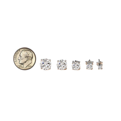 2 Carat 8.0mm Moissanite Stud Earrings 925 Sterling Silver - Mozayn Jewelry