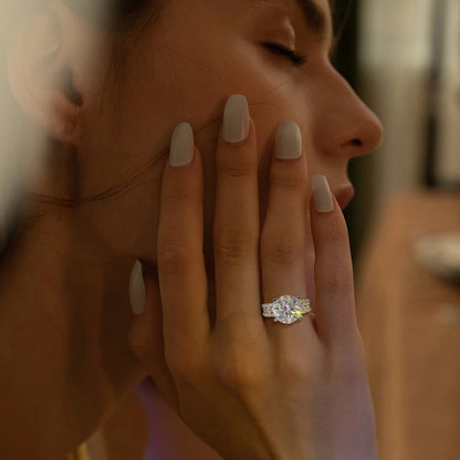 Moissanite925 Sterling Silver VVS Diamond Ring - Mozayn Jewelry