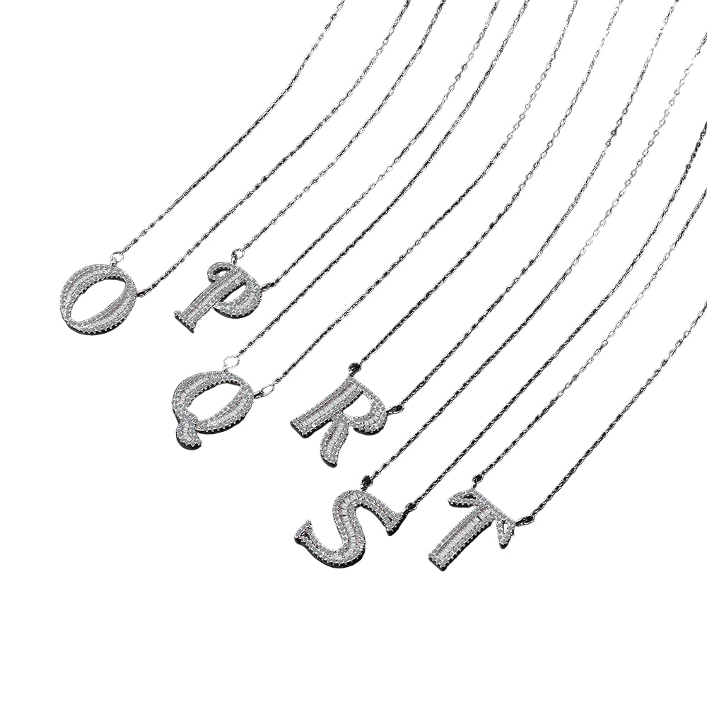Moissanite A-Z Initial Letter Pendant 925 Sterling - Mozayn Jewelry