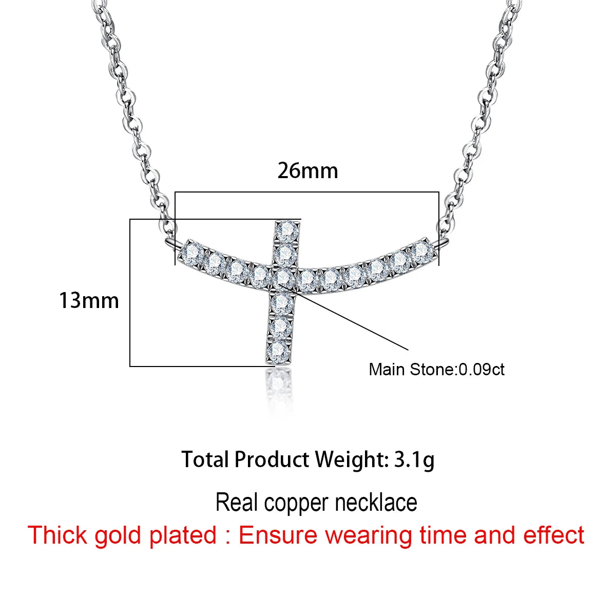 Moissanite Cross Necklace 14k - Mozayn Jewelry